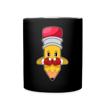 Bleistift Boxer Boxhandschuhe Boxen - Tasse einfarbig - Schwarz - Vorne