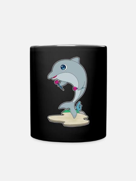 Delfin Dart Dartpfeil - Tasse einfarbig - Schwarz