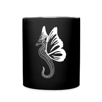 Dragon papillon blanc - Mug uni - noir - Devant