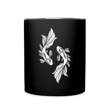 Two white fish - Full Colour Mug - black - Front