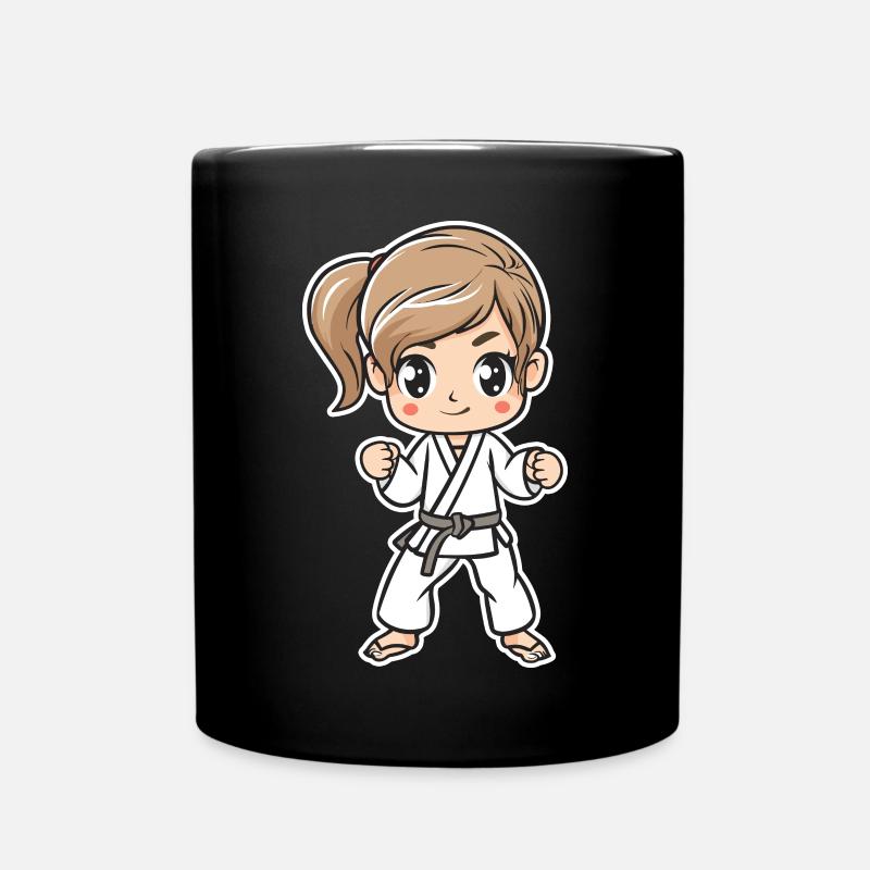 Karaté Fille Bande Dessinée - Mug uni - noir