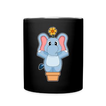Elephant Flower - Full Colour Mug - black - Front