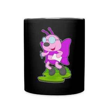 École papier des élèves papillons - Mug uni - noir - Devant
