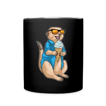 Meerkat Waffle Cream - Full Colour Mug - black - Front