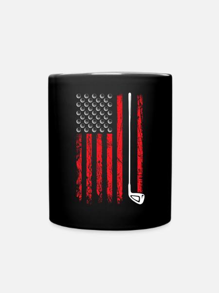 Golf USA Flag Golfeur - Mug uni - noir