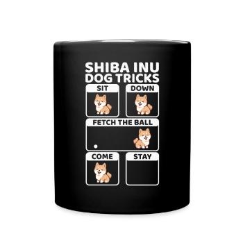 Shiba Inu Dog - Full Colour Mug - black - Front