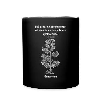 Lateinisches Zitat von Paracelsus – Tansy Illustration - Tasse einfarbig - Schwarz - Vorne