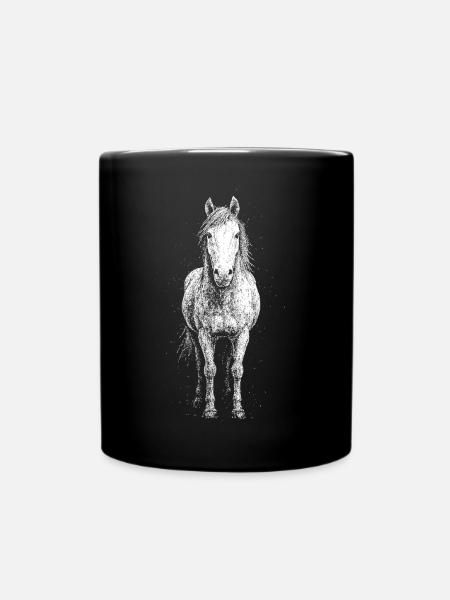 Pferd - Tasse einfarbig - Schwarz