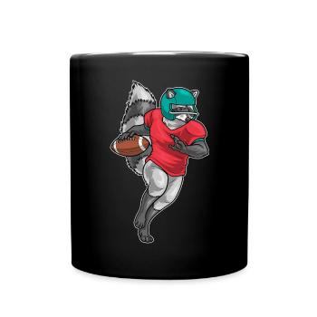 Raton laveur Sports de football américain - Mug uni - noir - Devant