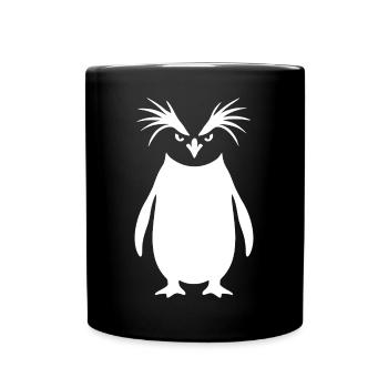 Minimalistischer Kaiserpinguin Silhouette Kunst - Tasse einfarbig - Schwarz - Vorne