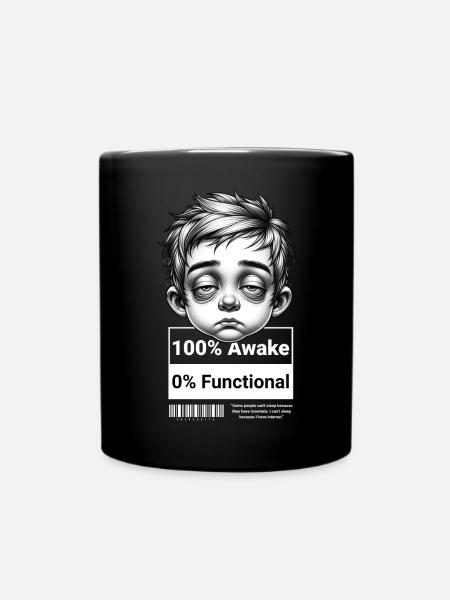 0% Functional – Funny Unisex T-Shirt for Tomorrow - Full Colour Mug - black