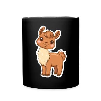 Llama Alpaca Llama Animal Gift - Full Colour Mug - black - Front