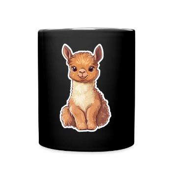 Llama Alpaca Llama Animal Gift - Full Colour Mug - black - Front