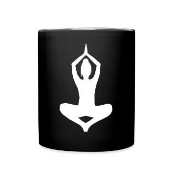 Yoga Meditieren Zen Innere Ruhe Frau  - Tasse einfarbig - Schwarz - Vorne