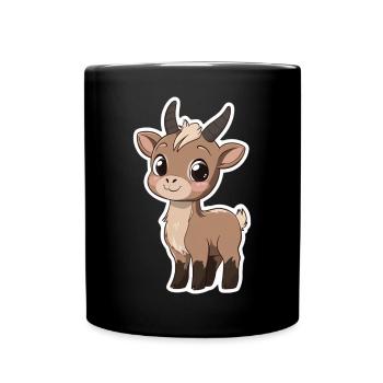 Ziege - Tasse einfarbig - Schwarz - Vorne