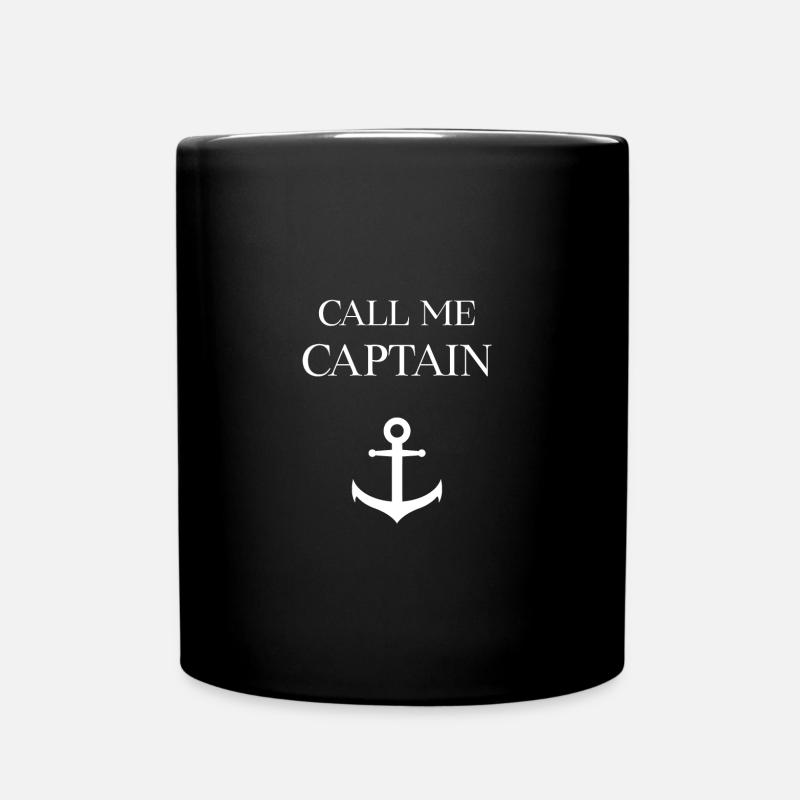 Nenn mich Kapitän! - Tasse einfarbig - Schwarz