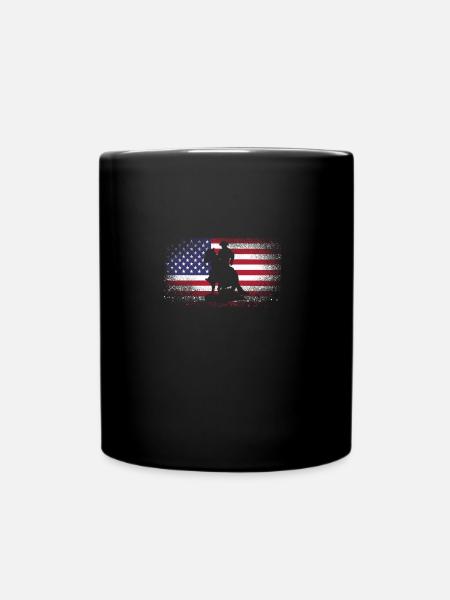 Westernreiten USA Reiter Geschenk Pferde Flagge - Tasse einfarbig - Schwarz