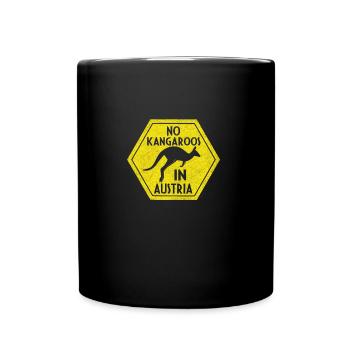 No Kangaroos In Austria Yellow Sign T Shirt - Tasse einfarbig - Schwarz - Vorne