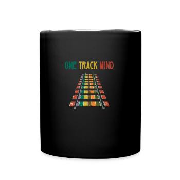 Railroad Train track shirt - Full Colour Mug - black - Front