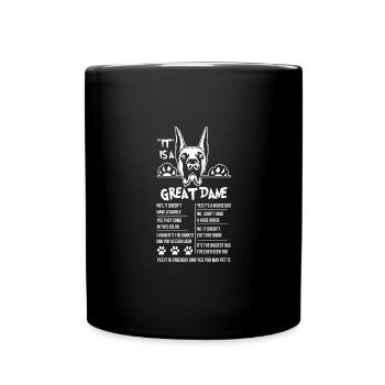 Great Dane Friendly TShirt - Tasse einfarbig - Schwarz - Vorne