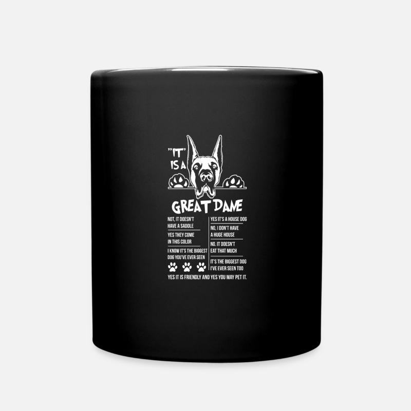 Great Dane Friendly TShirt - Full Colour Mug - black