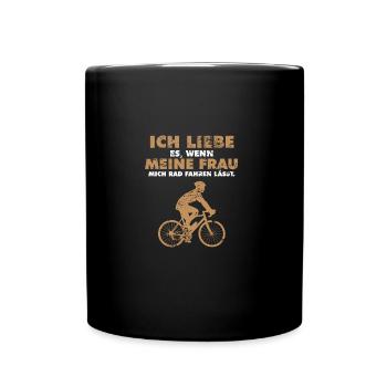 Fahrradfahrer - Tasse einfarbig - Schwarz - Vorne