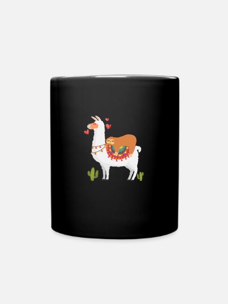 Sloth Sleeping on Llama T Shirt - Tasse einfarbig - Schwarz