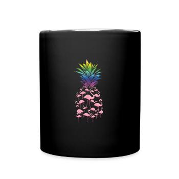 Cute And Lovely Pink Flamingo Pineapple Love - Tasse einfarbig - Schwarz - Vorne