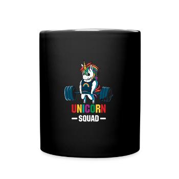 Unicorn Squad Weightlifting Workout Gym T Shirt - Full Colour Mug - black - Front