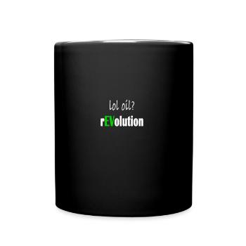 haha Öl? Elektroauto Revolution Shirt - Tasse einfarbig - Schwarz - Vorne