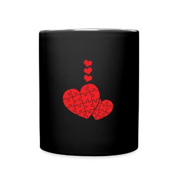 Puzzle puzzle patience hobby gift idea - Full Colour Mug - black - Front