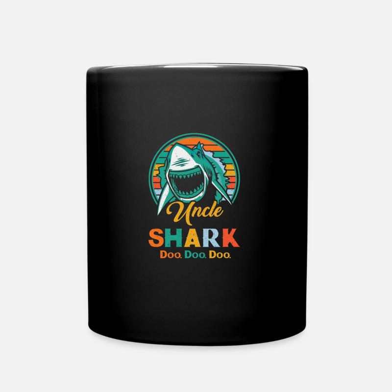 Retro Vintage Uncle Shark Vintage Sunset TShirt - Tasse einfarbig - Schwarz