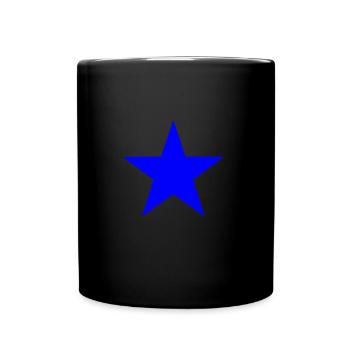 Stern blau - Tasse einfarbig - Schwarz - Vorne