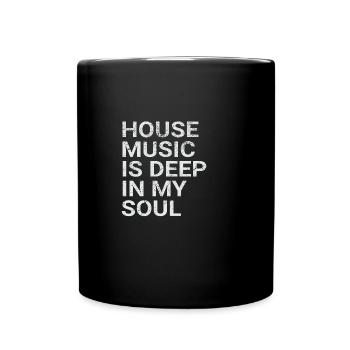 house music - Tasse einfarbig - Schwarz - Vorne