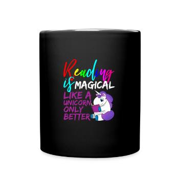 lesen buch bücher geschenk hobby - Tasse einfarbig - Schwarz - Vorne