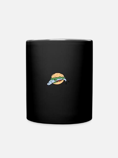 Fischbrötchen - Tasse einfarbig - Schwarz