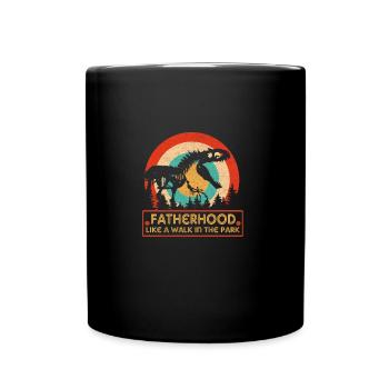 Fatherhood Like A Walk In The Park Vintage Father - Full Colour Mug - black - Front