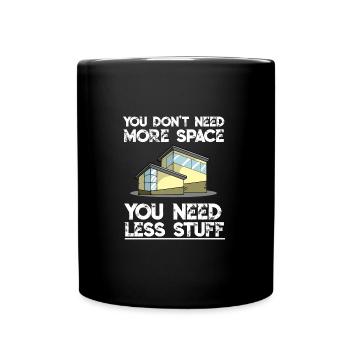 Tiny House House Saying Gift Minimalist - Full Colour Mug - black - Front