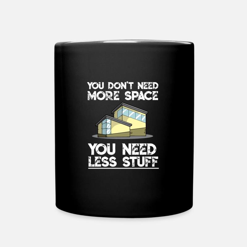 Tiny House House Saying Gift Minimalist - Full Colour Mug - black