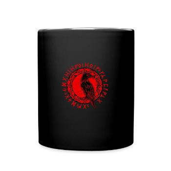 Odin Rabe Huginn Muninn ragnarok myther thor Geschenk - Tasse einfarbig - Schwarz - Vorne