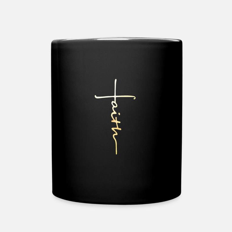 Foi. croix, chrétien, jésus, croyant - Mug uni - noir