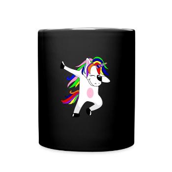 Einhorn - Tasse einfarbig - Schwarz - Vorne