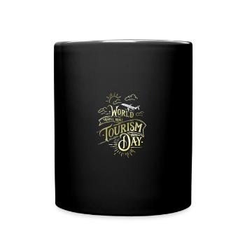 Travel Reisen um die Welt - Tasse einfarbig - Schwarz - Vorne
