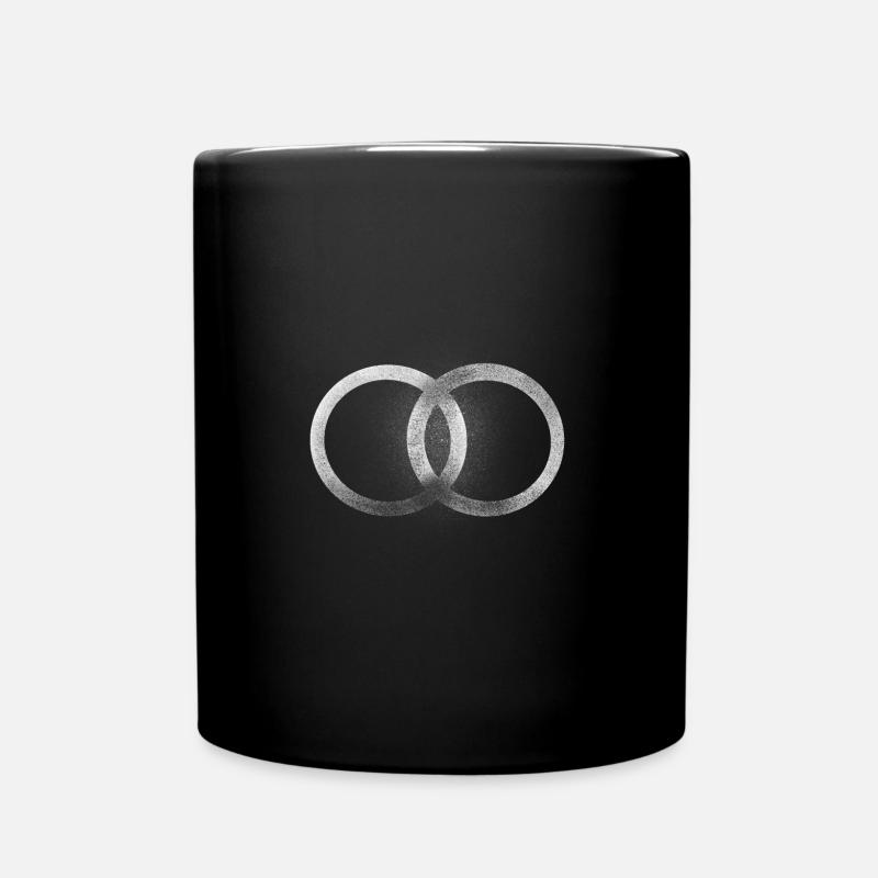 Symbole abstrait de deux cercles unis - Mug uni - noir