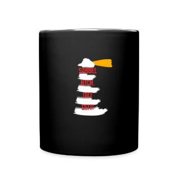 Sabbel nich dat geit! Plattdeutsch Leuchtturm - Tasse einfarbig - Schwarz - Vorne