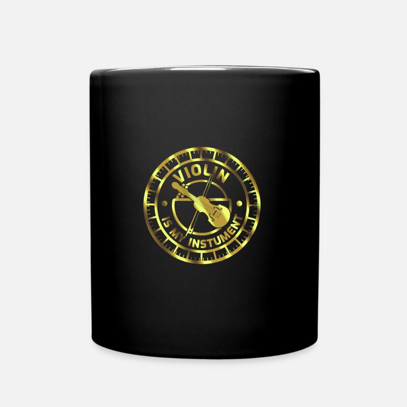 Geige - Tasse einfarbig - Schwarz