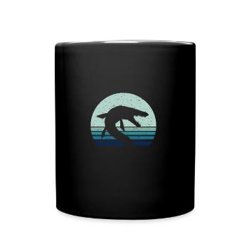 Mosasaurus jurassic prehistoric animal fossil gift - Full Colour Mug - black - Front
