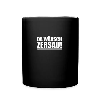 Sachsen T-Shirt sächsischer Dialekt Osten fluchen - Tasse einfarbig - Schwarz - Vorne