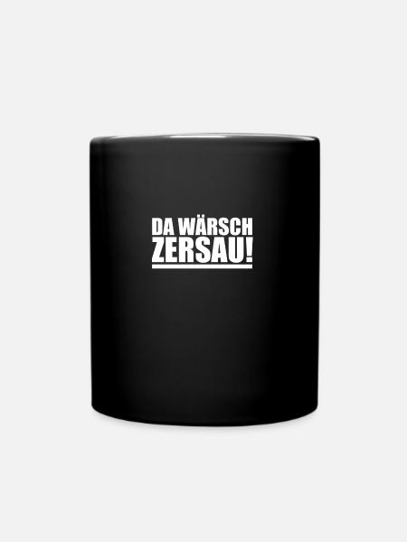 Sachsen T-Shirt sächsischer Dialekt Osten fluchen - Tasse einfarbig - Schwarz