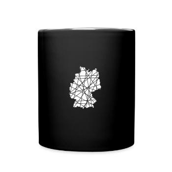 Deutschland Karte Weiß - Tasse einfarbig - Schwarz - Vorne